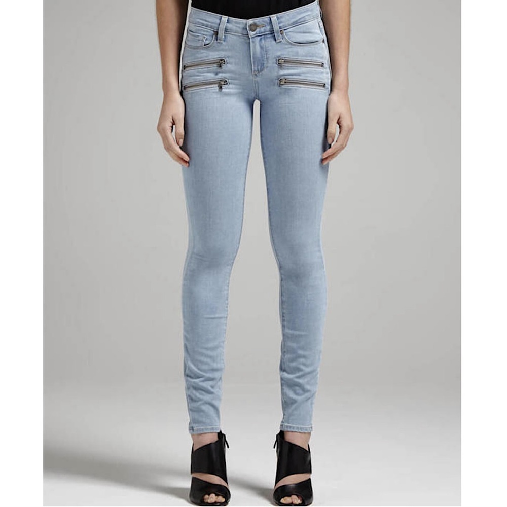 PAIGE Edgemont zipper light wash jeans Cruz No Whiskers size 25